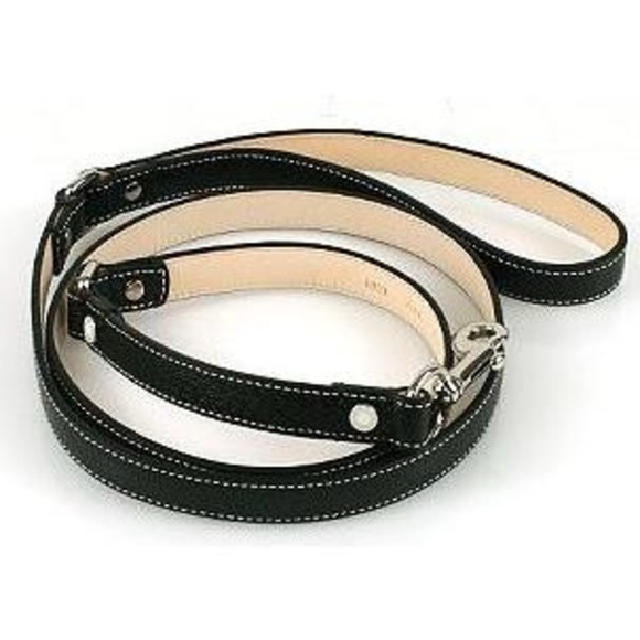 New with Tags Coach Black Leather Dog Leash Size Small 60146 Below